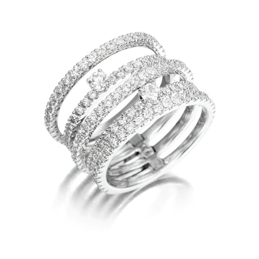 Anillo multiaro de oro 18K con diamantes 1,58 cts.