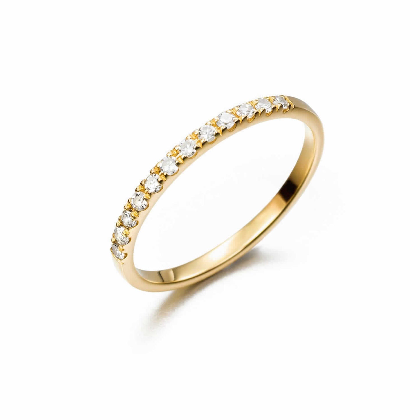 Media alianza de oro 18K y diamantes 0,18cts