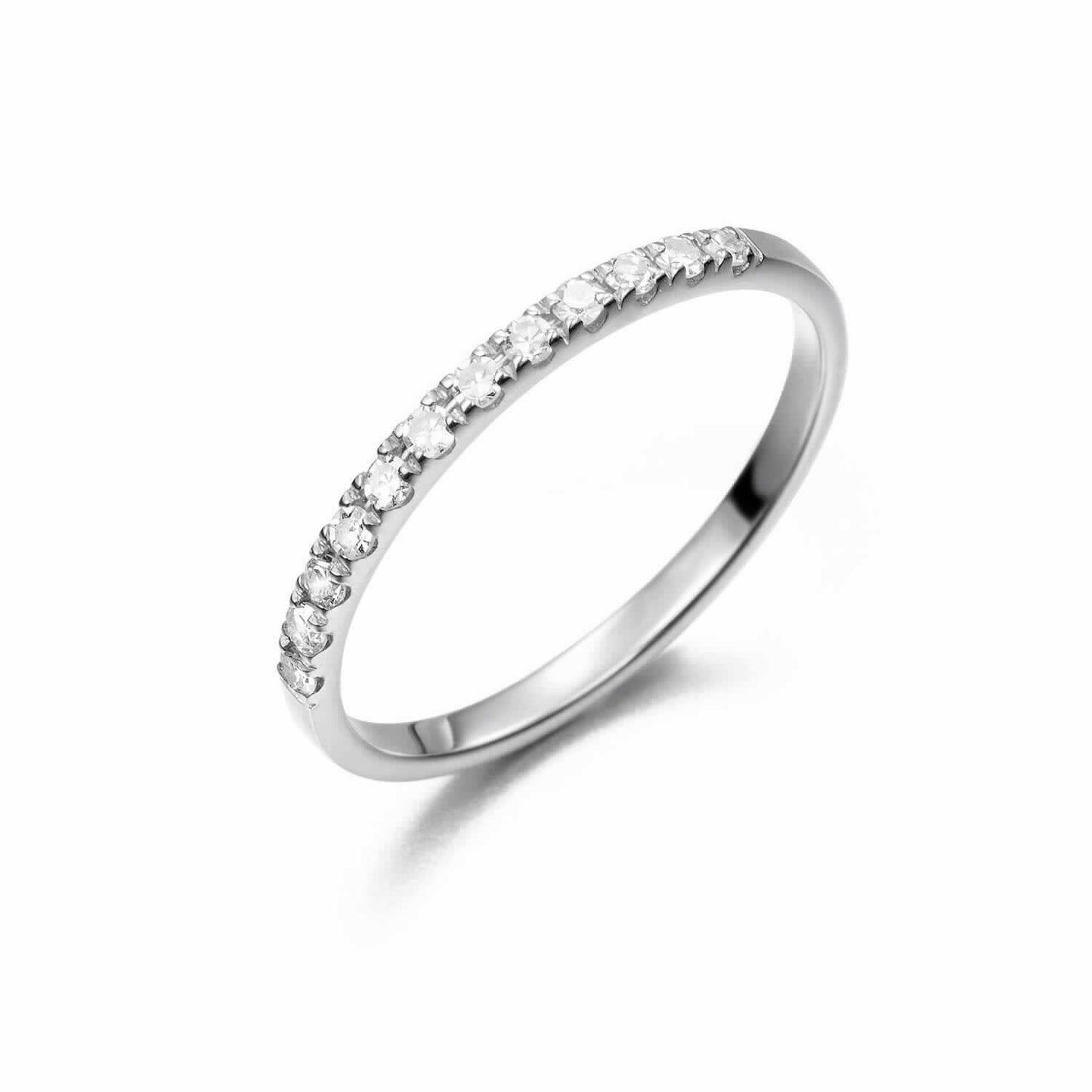 Media alianza de oro 18K y diamantes 0,18cts
