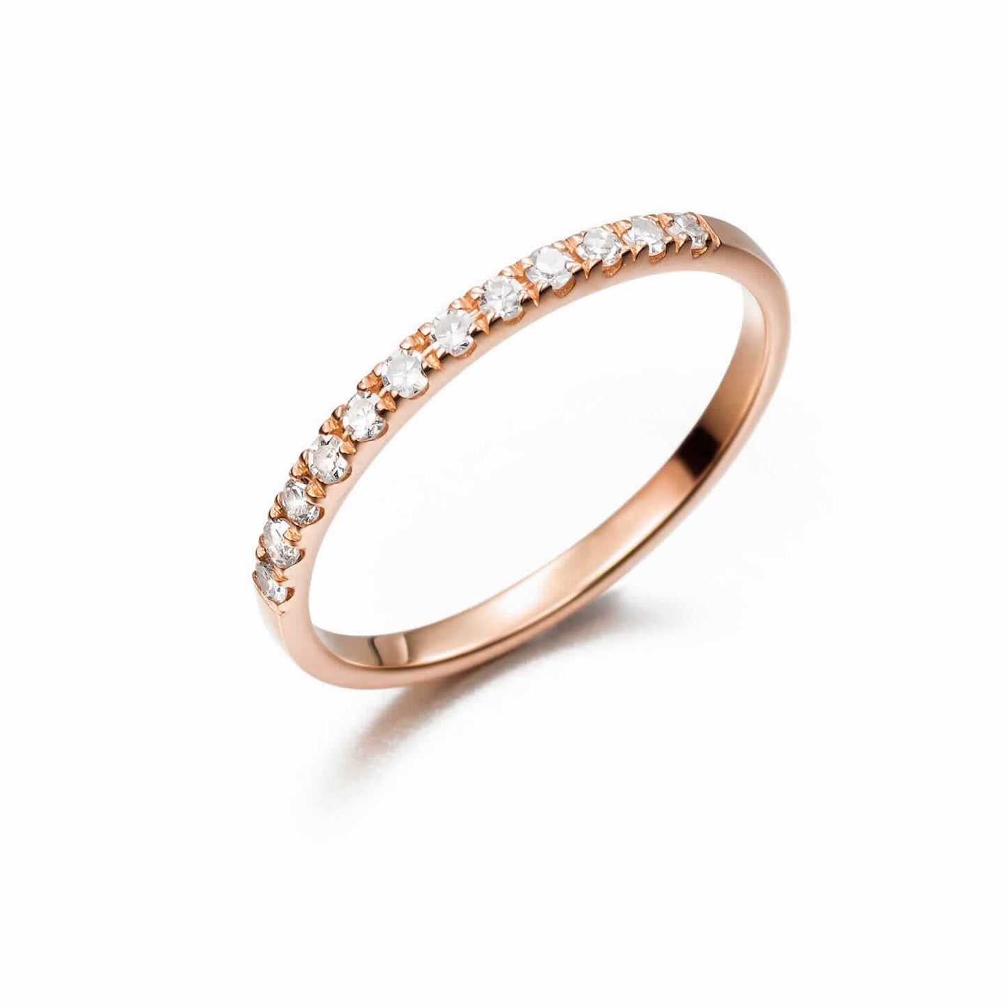 Media alianza de oro 18K y diamantes 0,18cts