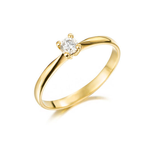 Solitario de oro 18K y diamante