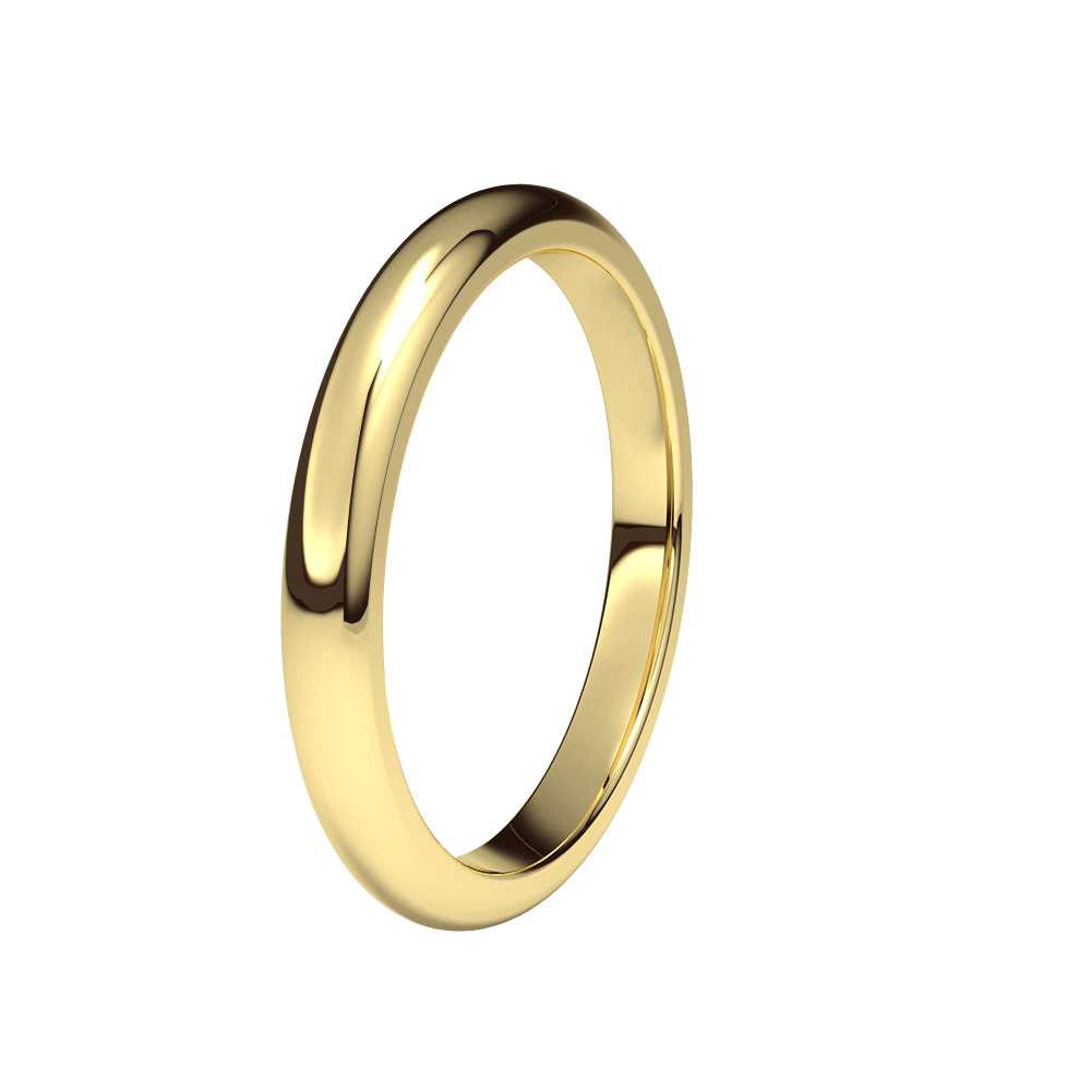 Alianza Oro 2,5mm ancho Media Caña