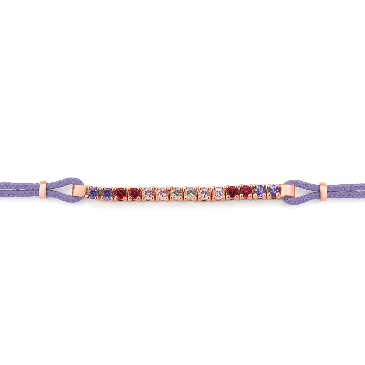 Pulsera tramo Rivière Oro rosa y topacios