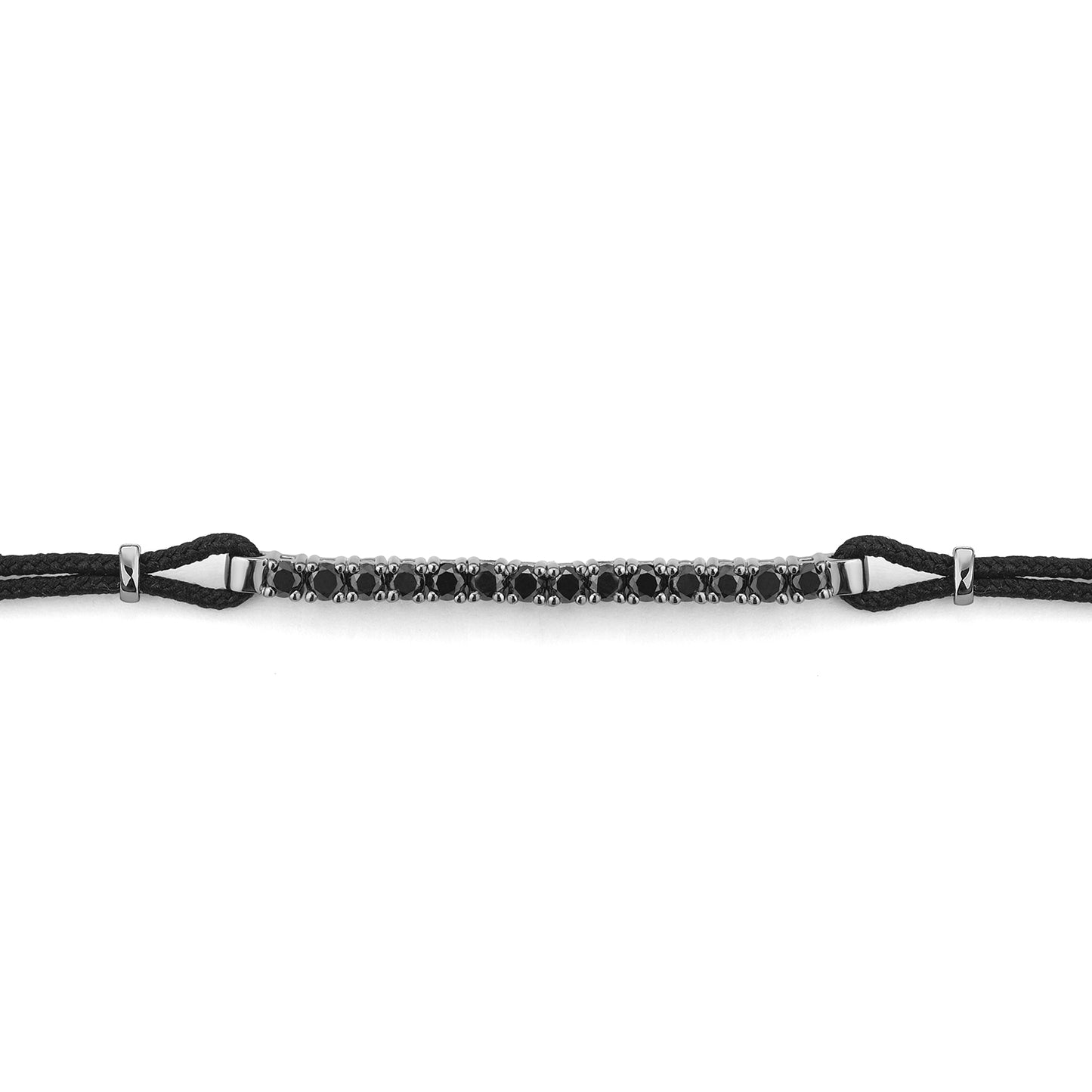 Pulsera tramo Rivière Oro pavonado negro y diamantes