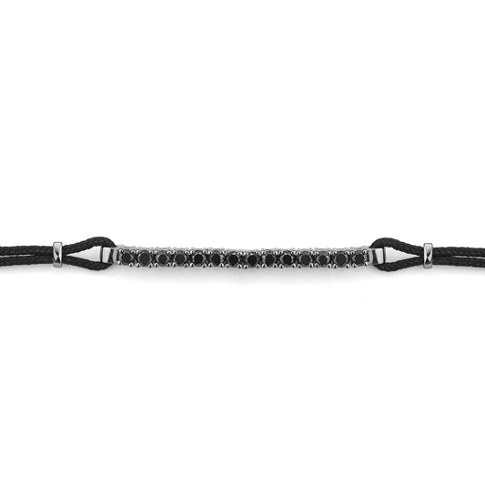 Pulsera tramo Rivière Oro pavonado negro y diamantes