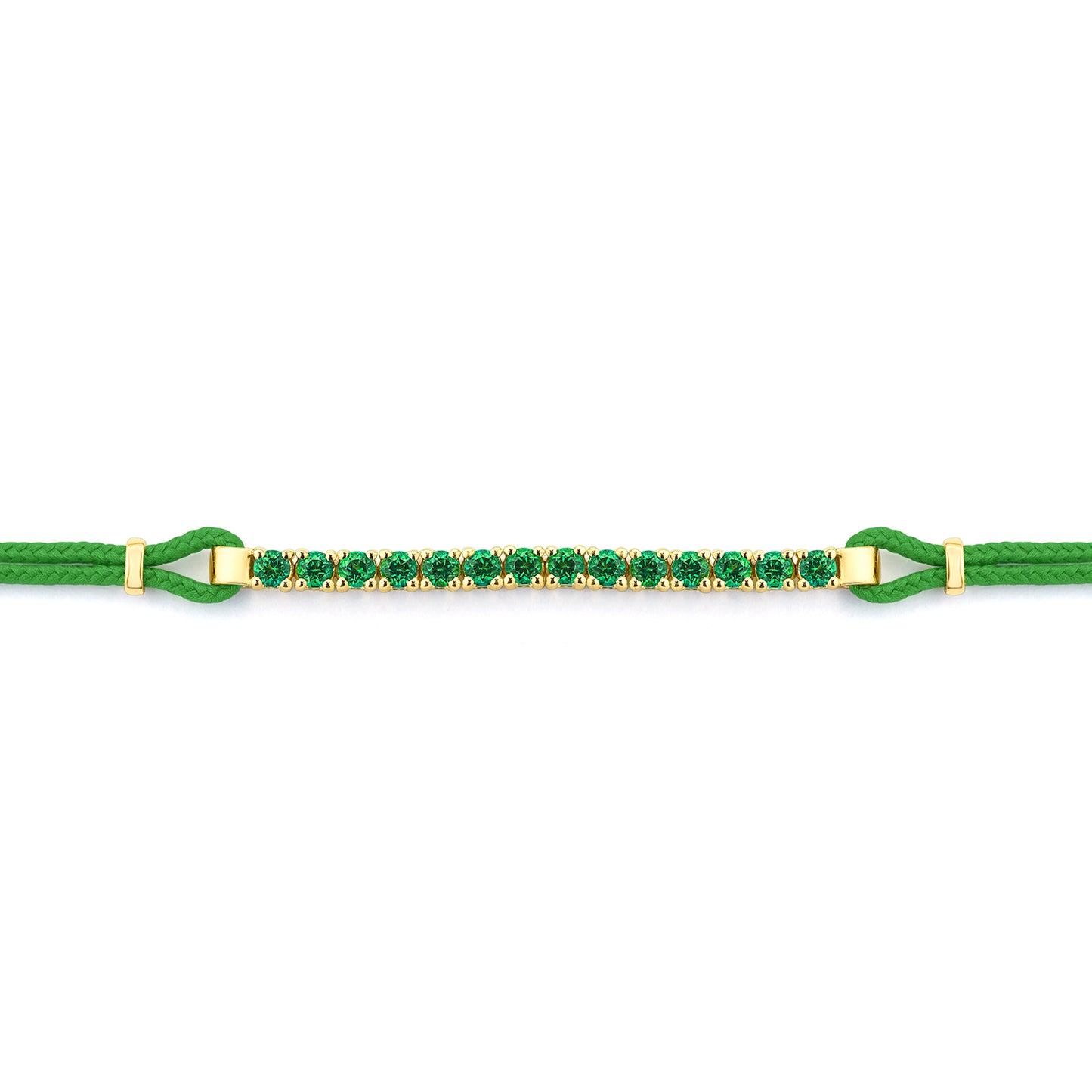 Pulsera tramo Rivière Oro amarillo y topacios verdes