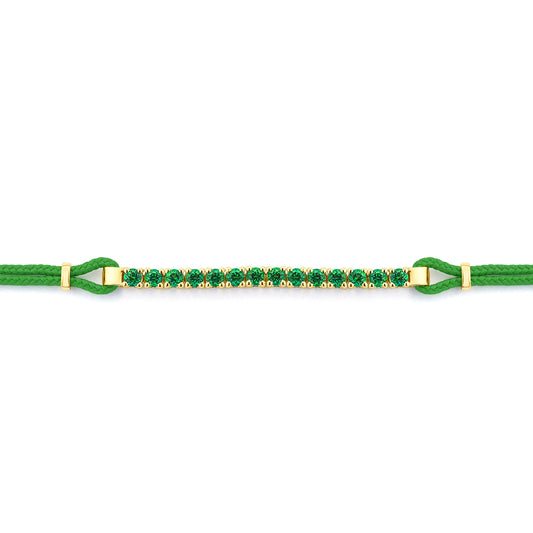 Pulsera tramo Rivière Oro amarillo y topacios verdes