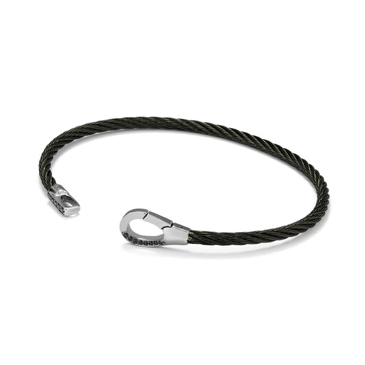 Pulsera acero y diamantes negros