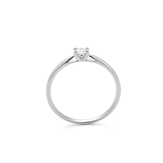 Solitario Oro Blanco 18K con diamante