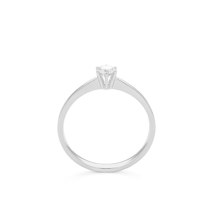 Solitario de oro blanco 18K con diamante