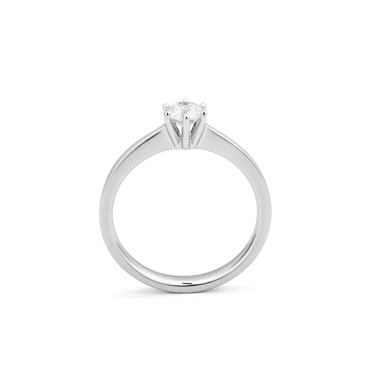 Solitario de oro blanco 18K con diamante