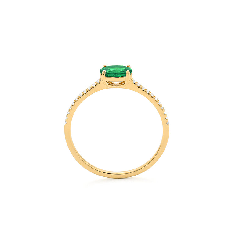 Solitario Centro Oval de Piedra Preciosa a tu elección