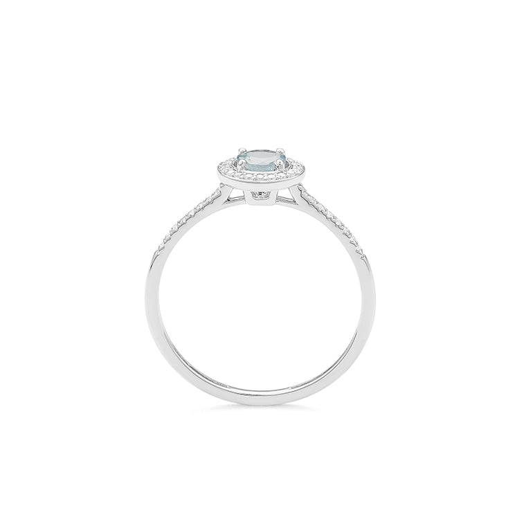 Solitario acompañado Aguamarina