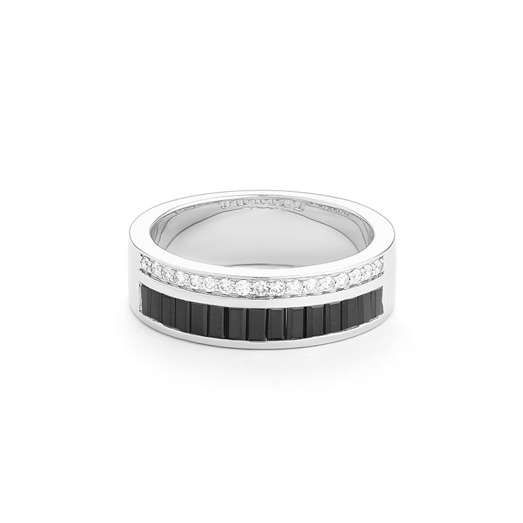 Anillo Diamantes y Piedra de Color a Elegir (6mm ancho)