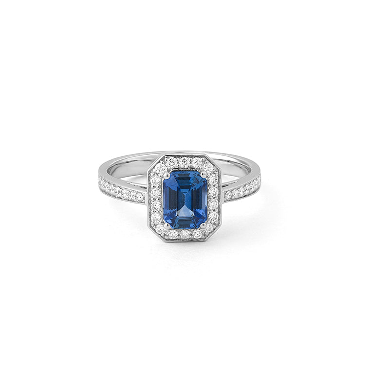 Anillo Piedra Central a Elegir con Diamantes