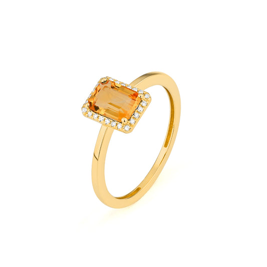 Anillo Piedra Central a Elegir y Diamantes