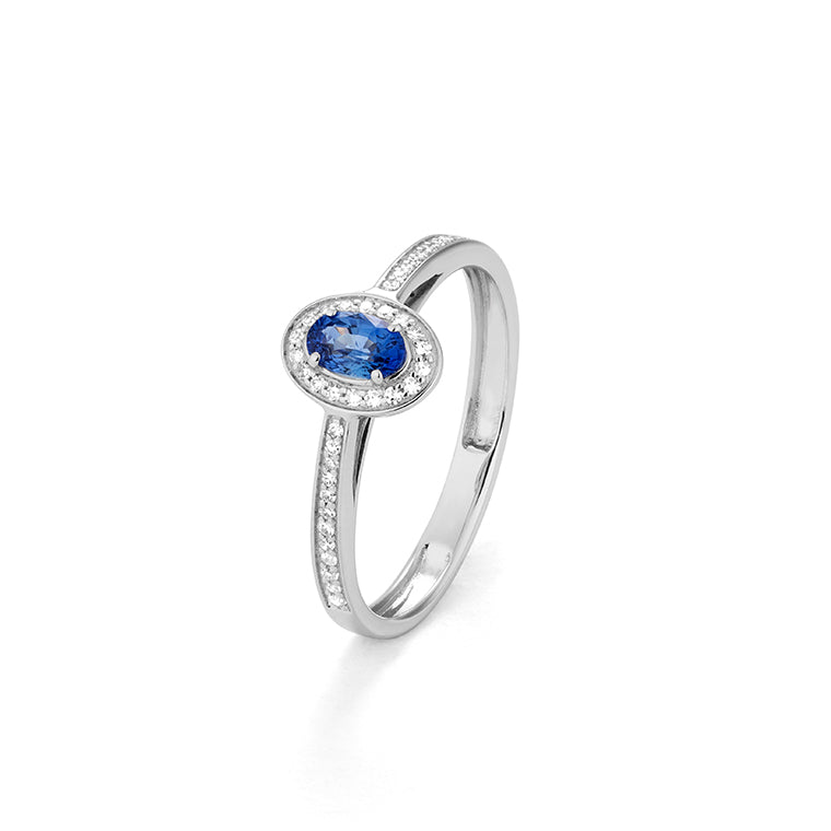 Anillo Piedra Central a Elegir con Diamantes