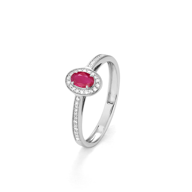 Anillo Piedra Central a Elegir con Diamantes