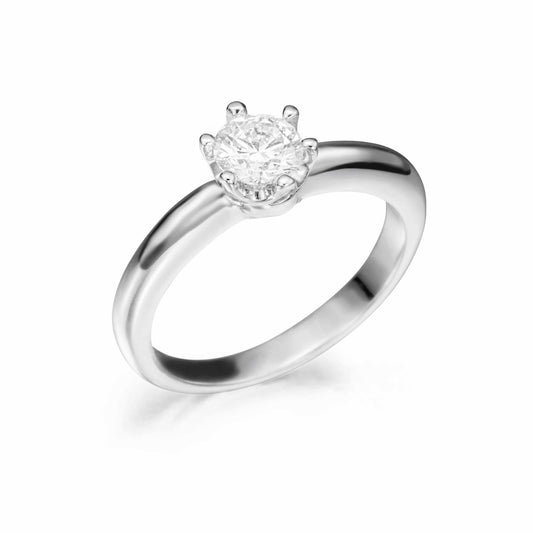 Anillo solitario Oro 18 Kilates y Diamante (0.50cts | Color G | Pureza VS2)