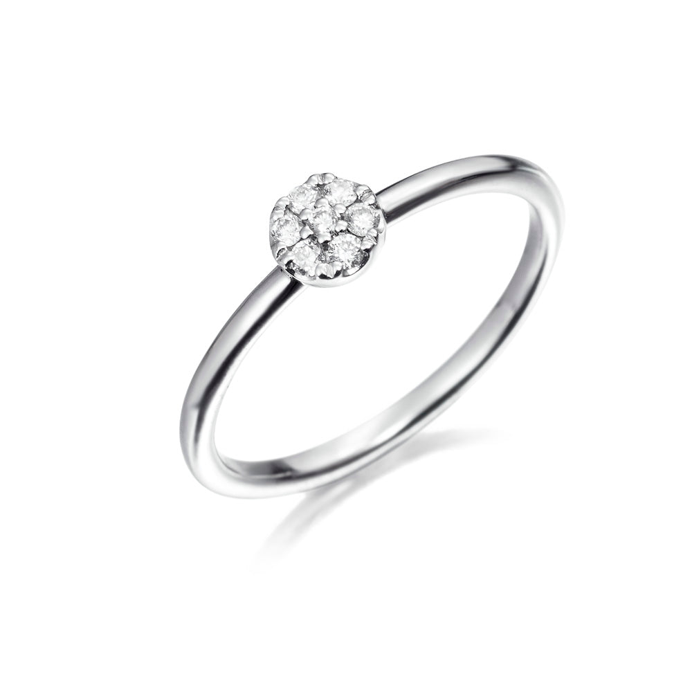 Anillo de oro 18K con diamantes 0.10cts en pavé