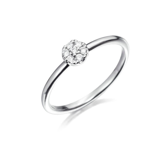 Anillo de oro 18K con diamantes 0.10cts en pavé