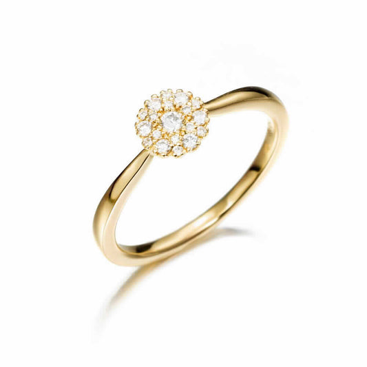 Anillo de oro 18K y diamantes 0.16cts en orla