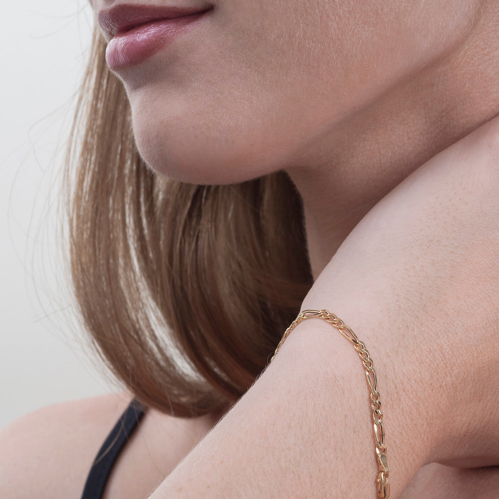 Pulsera 3x1 de oro 18K de calibre de 0.80mm