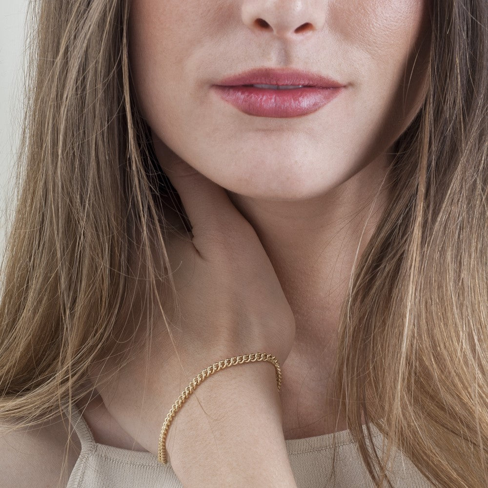 Pulsera barbada de oro 18K