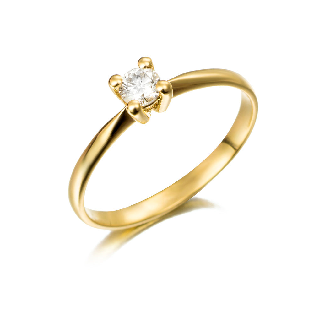 Solitario de oro 18K y diamante