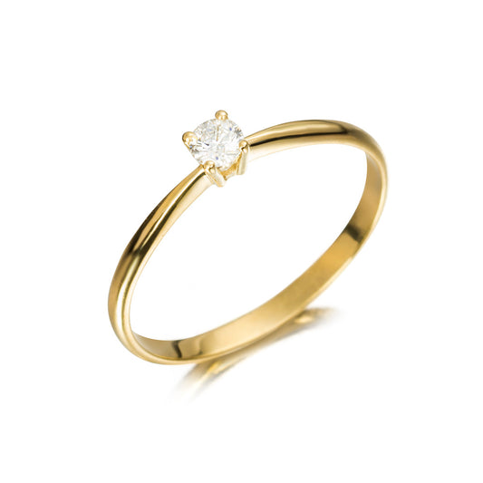 Solitario de oro 18K y diamante
