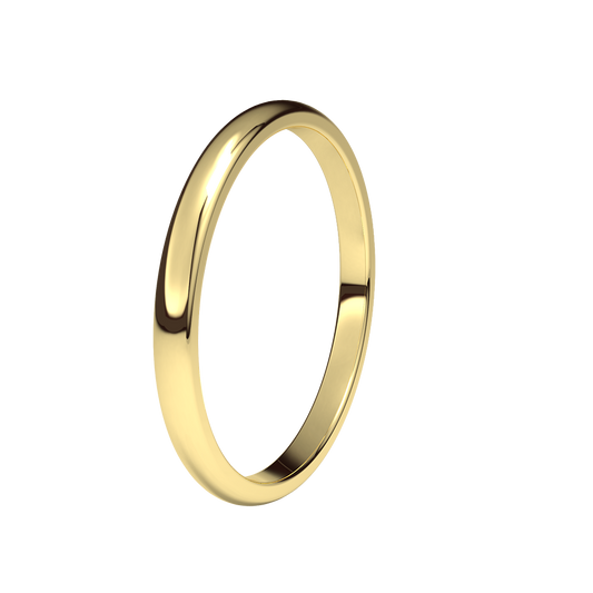 Alianza Oro 2mm ancho Media Caña