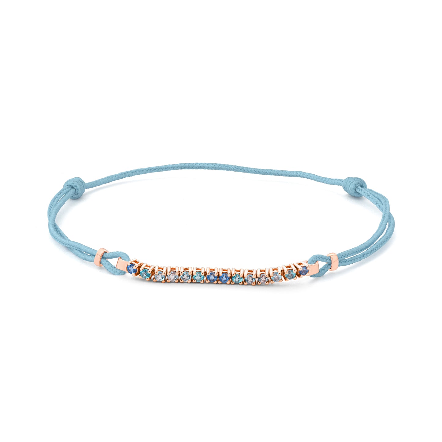 Pulsera tramo Rivière Oro rosa y topacios