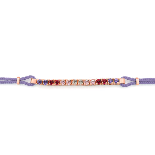 Pulsera tramo Rivière Oro rosa y topacios