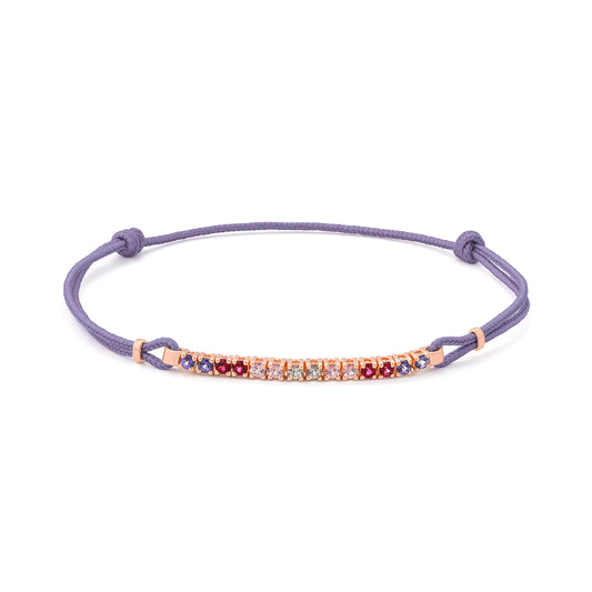 Pulsera tramo Rivière Oro rosa y topacios