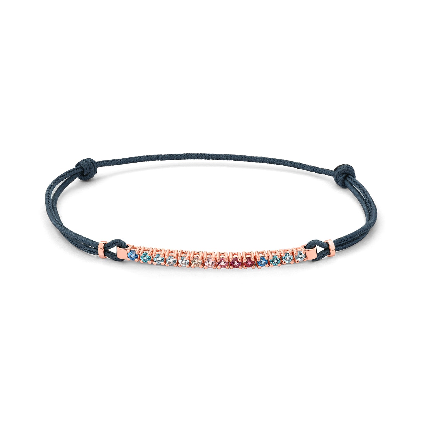 Pulsera tramo Rivière Oro rosa y topacios
