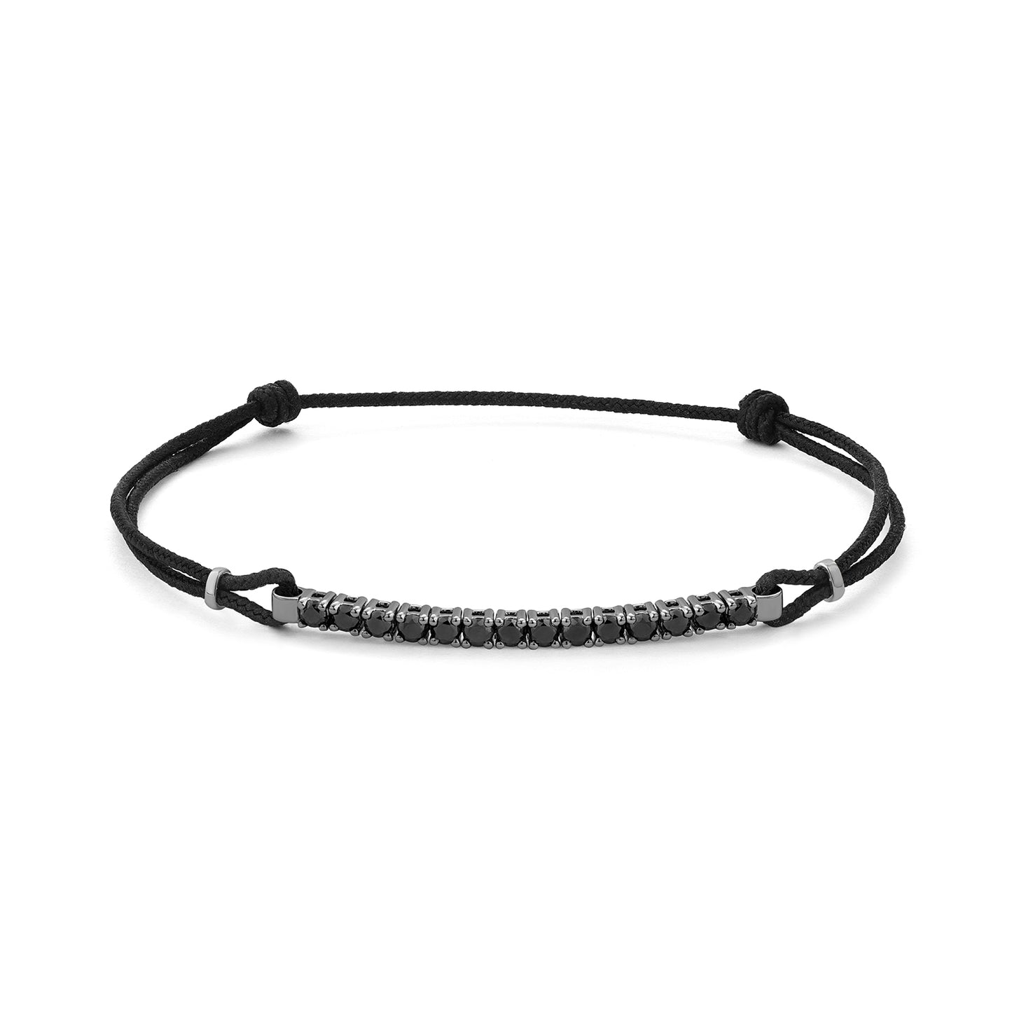 Pulsera tramo Rivière Oro pavonado negro y diamantes