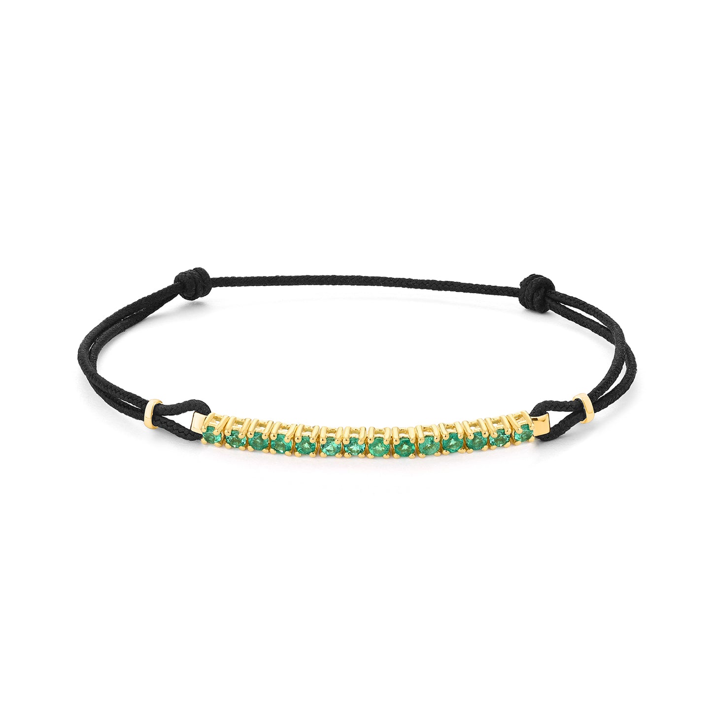 Pulsera tramo Rivière Oro amarillo y esmeraldas
