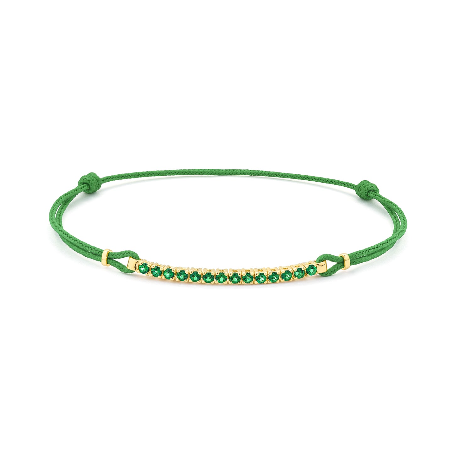 Pulsera tramo Rivière Oro amarillo y topacios verdes
