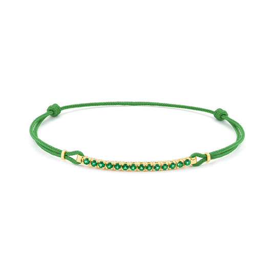 Pulsera tramo Rivière Oro amarillo y topacios verdes