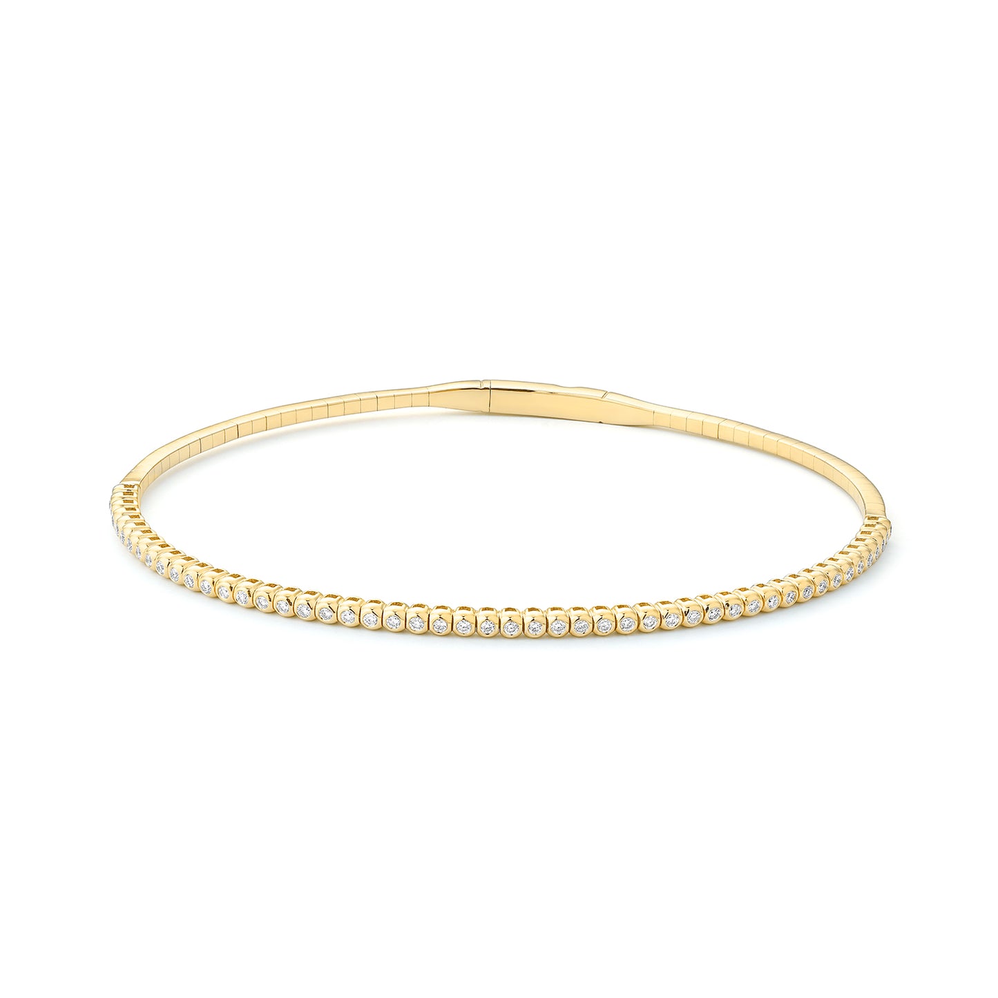 Pulsera Rivière Flexible Oro 18 Kt y Diamantes