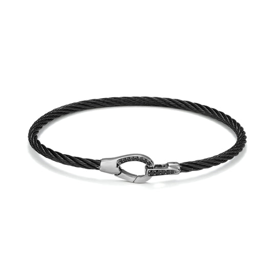 Pulsera acero y diamantes negros