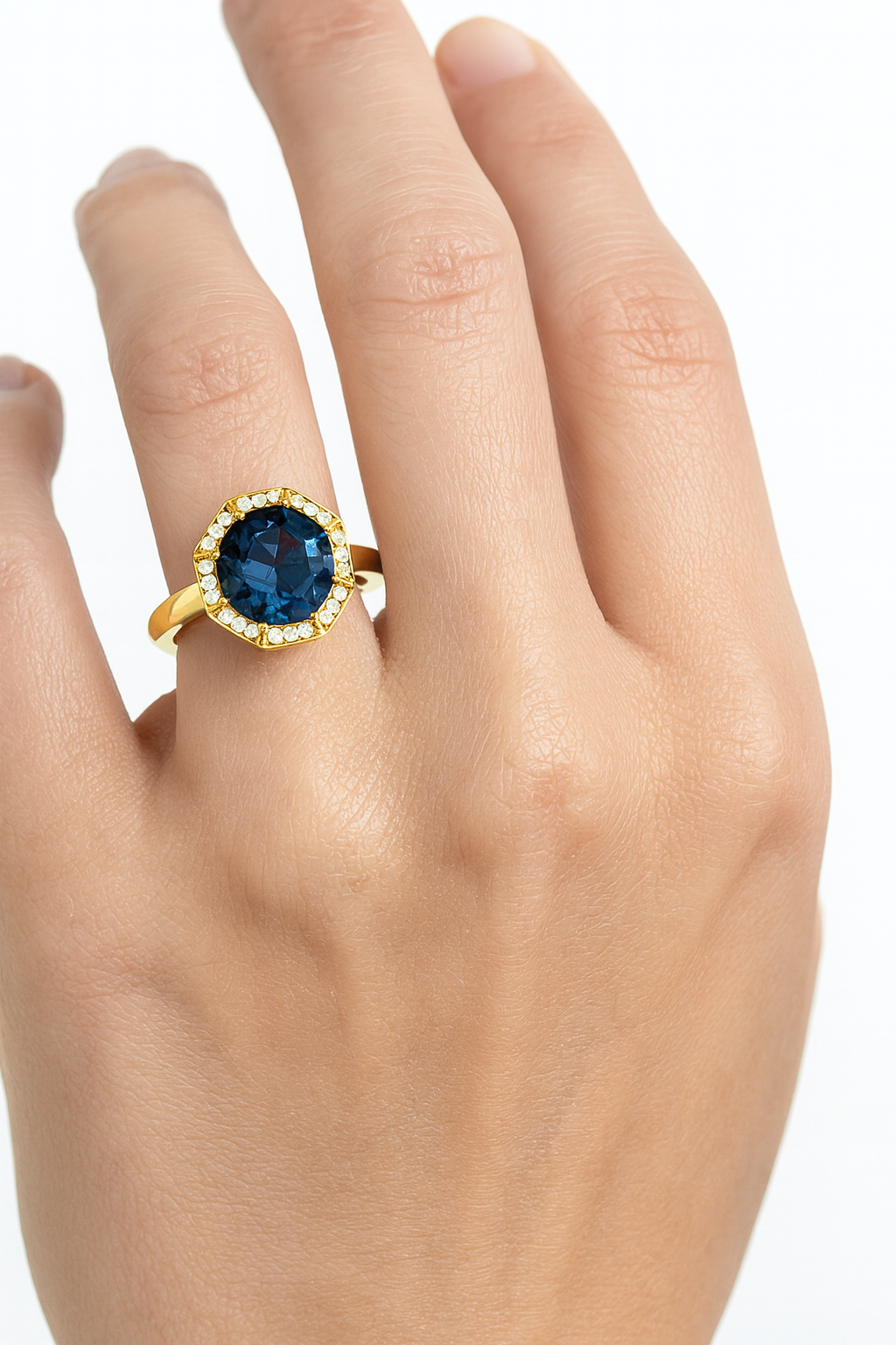 Anillo Piedra de color a tu elección y diamantes