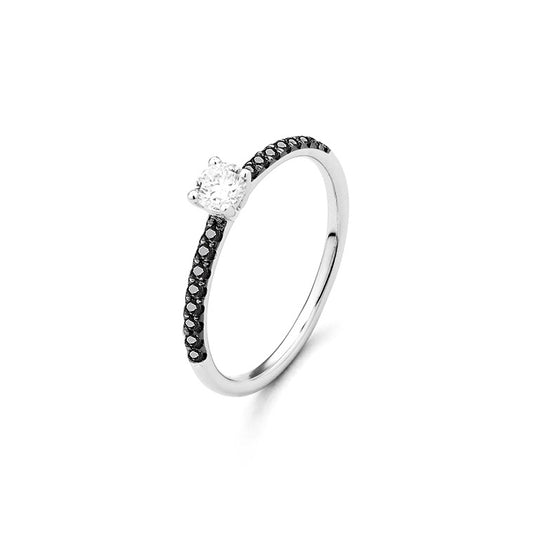 Solitario con Acompañamiento Diamantes negros