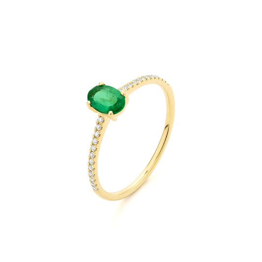 Anillo Piedra Central a elegir y Diamantes