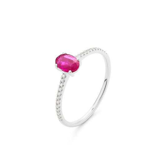 Anillo Piedra Central a elegir y Diamantes