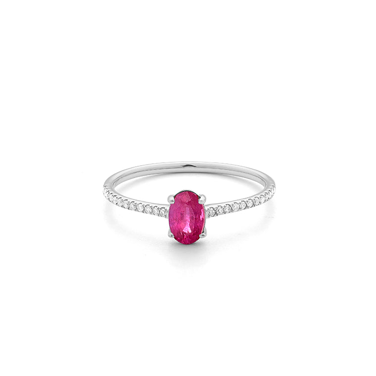 Anillo Piedra Central a elegir y Diamantes