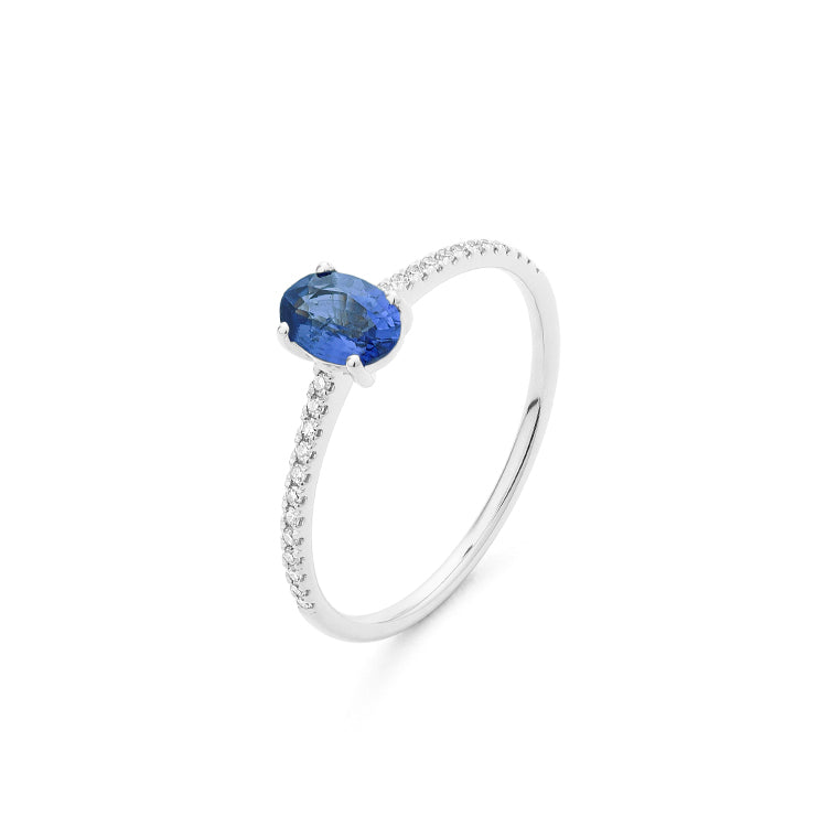 Anillo Piedra Central a elegir y Diamantes