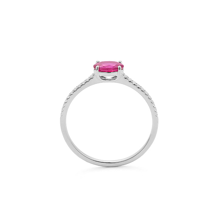 Solitario Centro Oval de Piedra Preciosa a tu elección