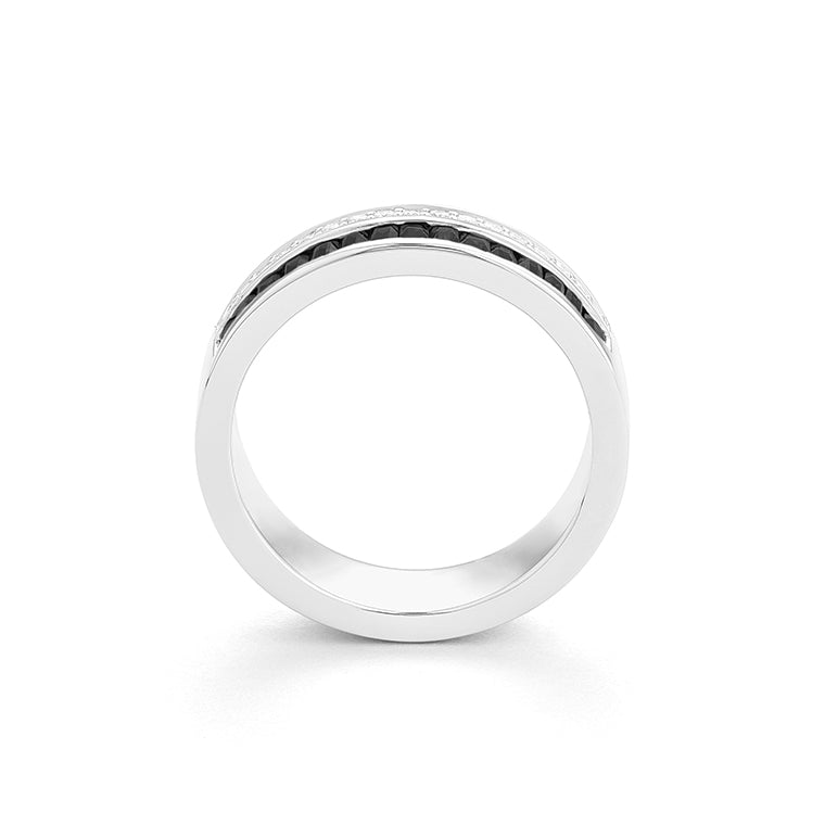 Anillo Diamantes y Piedra de Color a Elegir (6mm ancho)