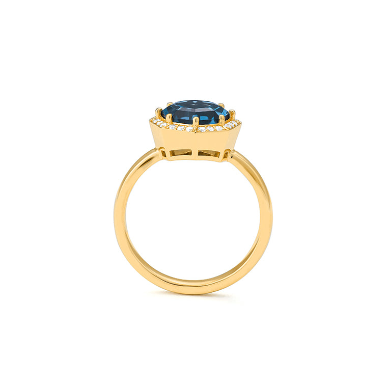 Anillo Piedra de color a tu elección y diamantes